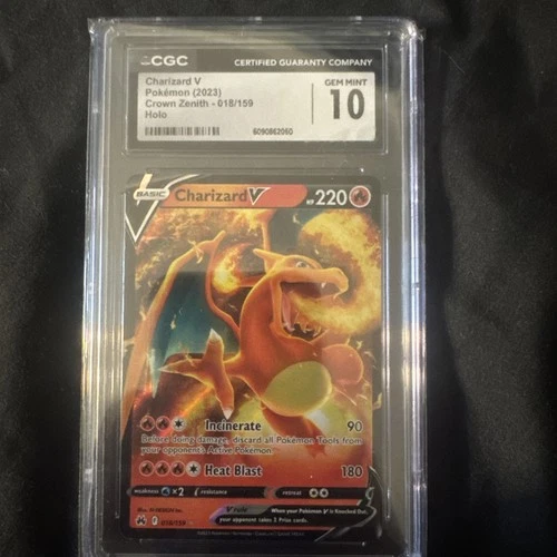 Pokemon TCG Charizard V 018/159 Crown Zenith Ultra CGC 10