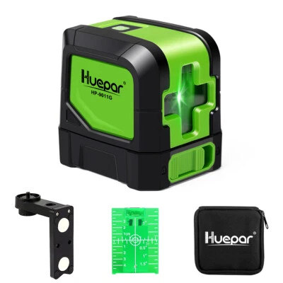 Huepar Laser Level with Bright Green Cross Line Self Leveling Measure Tool 9011G