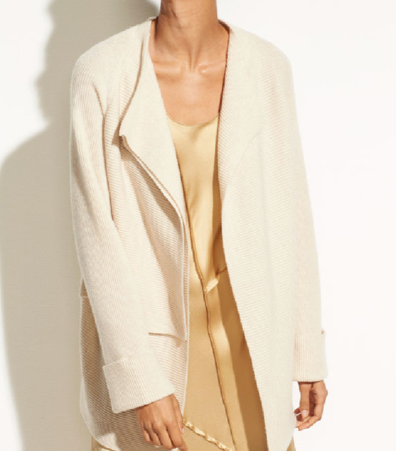Vince Drape Wool/ Cashmere Open Front 