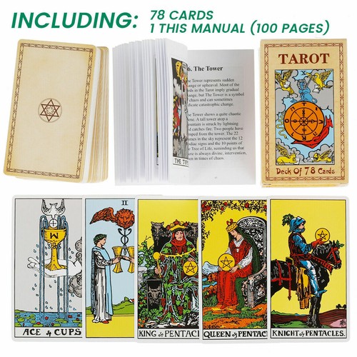 Rider Waite Classic Tarot Card Deck Party Game 78 Cards With Beginner Guidebook - Picture 1 of 9