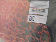 Dichroic :CBS 96 COE - Candy Apple Red on Figure "C" Textured Thin Clear- 3"Sq
