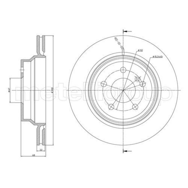 Metelli 2X Bremsscheibe Hinten Ø300 BelüFtet FüR Mercedes-Benz Glk-Klasse X204-image