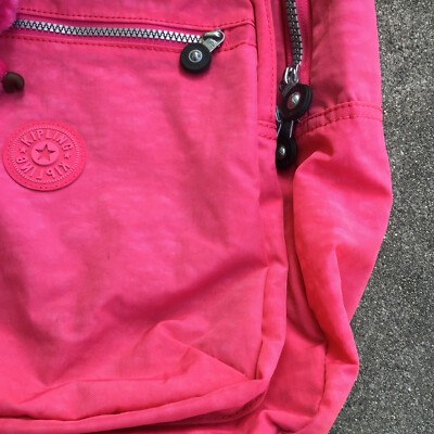 Kipling Seoul Laptop Backpack Pink Monkey Keychain Top Carry  display picture 1