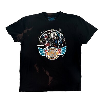 REO Speed Wagon North American Tour T-Shirt Concert Band Tee Black
