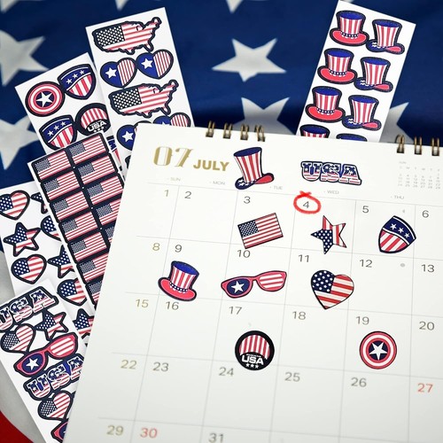 Durable Self-Adhesive Patriotic Stickers - Perfect for Scrapbooking & Classrooms - Picture 6 of 9