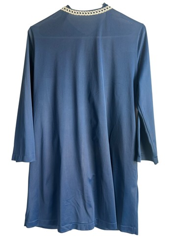 Camicia da notte vintage Formit Rogers Lingerie manica lunga top anni 60 blu taglia 10/12 - Foto 2 di 12