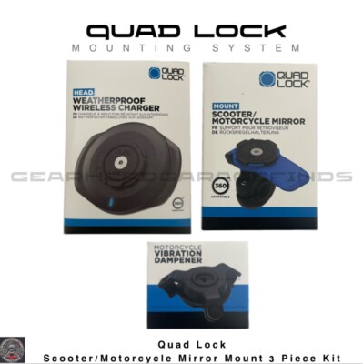 Quad Lock Scooter Motorcycle Mount USB Wireless Charger