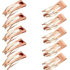 24 Pcs Double Grip Hair Clips Metal Snap Hair Barrettes 3 Prong for Women Girls