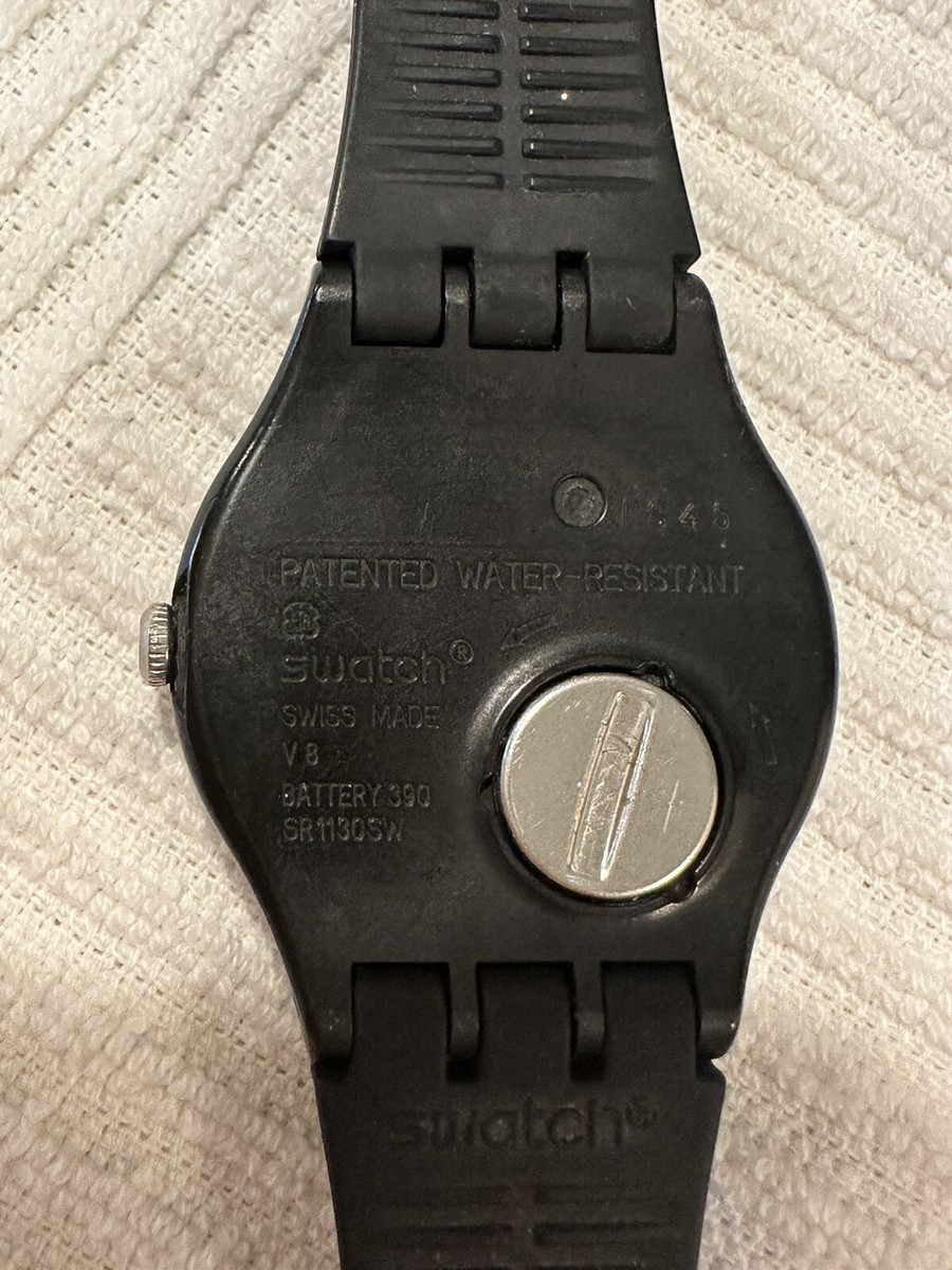 Swatch Watch Black Lacquered SUOB101 Open Movement Skeleton