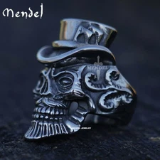 MENDEL Gothic Mens Motorcycle Biker Skull Ring For Men Stainless Steel Size 8-14