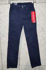 Chaps Boys Size 10 Slim Flat Front Navy Uniform Pants Stretch Adjustable NWT