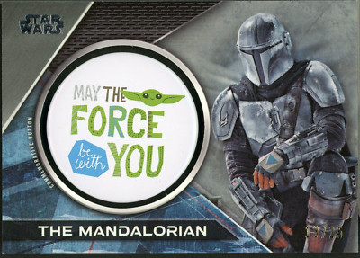 Star Wars Topps The Mandalorian  Mando MC-MMF Button Pin Card Grogu 13 /25