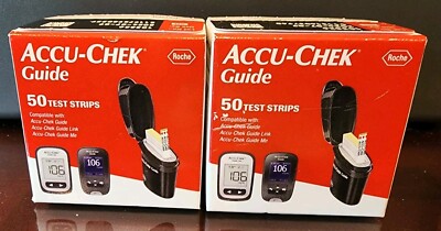 Accu-Chek Guide Test Strips 100 Count Diabetic Blood Glucose Testing Exp 05/2026