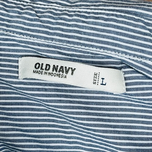 Old Navy Women’s Long Sleeve Button Down Blouse Blue White Pinstripe Large J2 - Picture 10 of 10