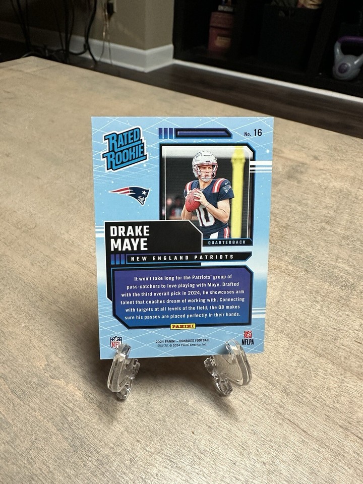 2024 Donruss DRAKE MAYE Rated Rookie Retro Blue Shock New England
