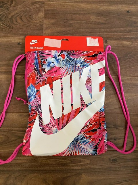 nike floral drawstring bag
