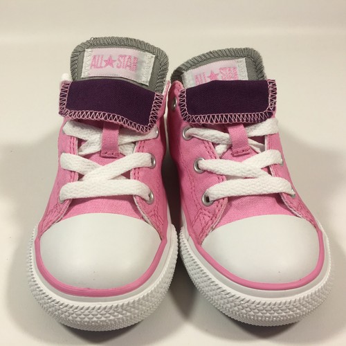 Baby Girls Converse All Star Pink Double Tongue Trainers Shoes Size UK 6 - Picture 9 of 12