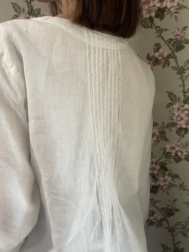 Top blusa Johnny Was bianco ruggine ricamato contadino boho floreale lino M - Foto 9 di 13