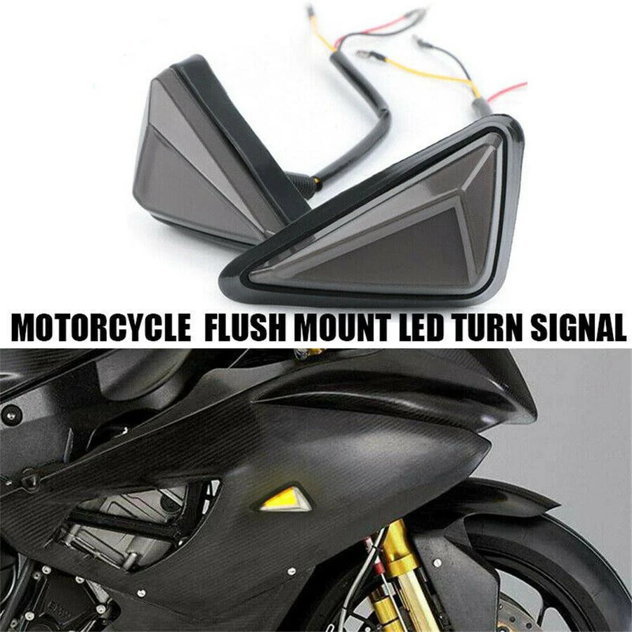 Motorcycle Turn Signal Indicator Lights Daytime Running Brake Flashing Blinker — 第 2/4 张图片