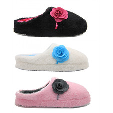 Ladies/Womens Fur/Furry Soft Indoor Mule Slippers Home Shoes Love Sizes 3 to 8  