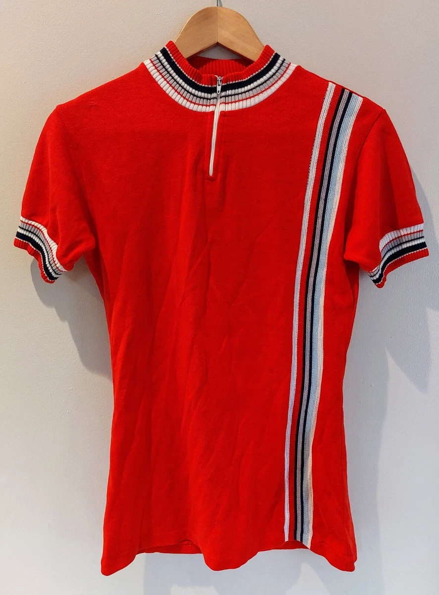 Maillot Cycliste Vintage Pulco Citron UCG - Années 70 - Acrylique - Taille M