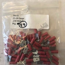 .250" Male Quick Disconnect, 22-18 AWG, Vinyl Insulated - 49 Pack