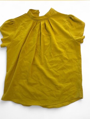 Francesca s Yellow Cap Sleeve Blouse