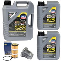 MotoröL Set 4100 5W-40 Liqui Moly 7 Liter + ÖLfilter + Schraube FüR Mercedes 205