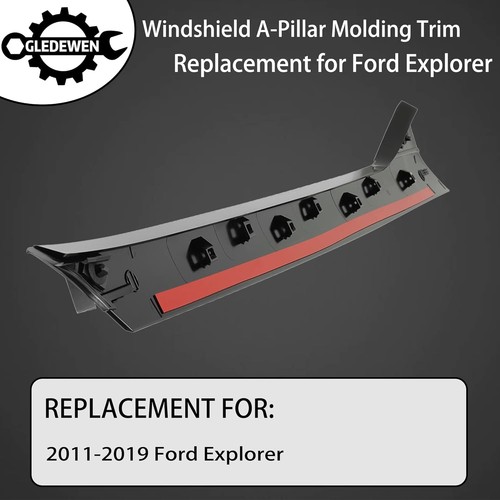 Windshield Trim Molding A-Pillar Set, Compatible with 2011-2019 Ford Explorer... - Picture 2 of 8