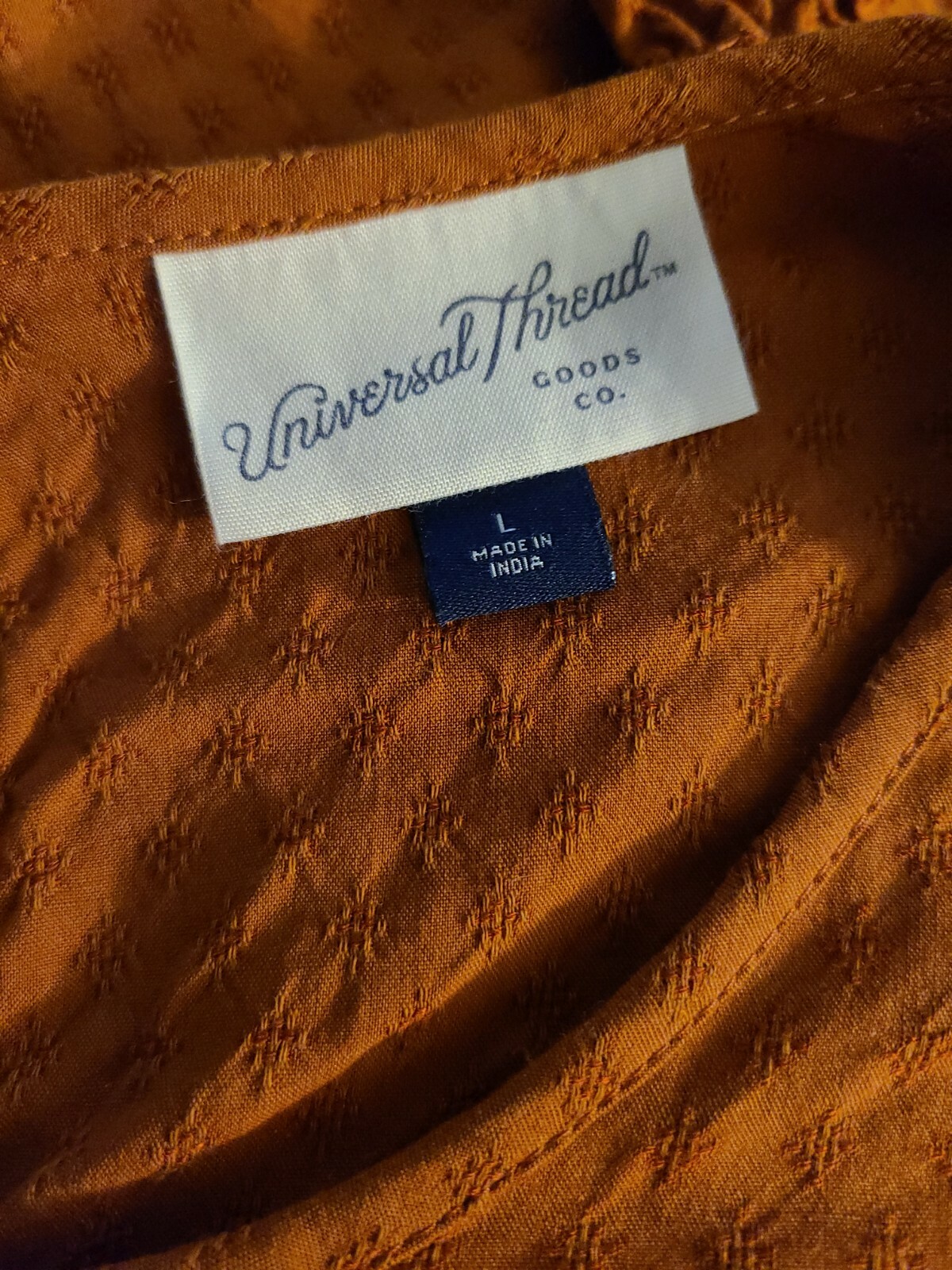 UNIVERSAL THREAD RUST  BROWN PUFF SLEEVE RUFFLE D… - image 5