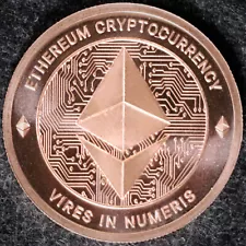 1 oz Ethereum Design .999 Fine Copper Round BU