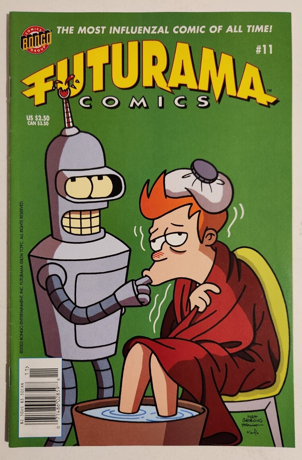Futurama Comics #11 (2003, Bongo) VF Newsstand Bender & Fry Cover