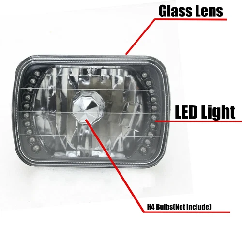 7X6 7X5 Projector Blue LED Halo Headlight Fit 1982-1993 Chevy S10 Blazer GMC S15 - Picture 7 of 10