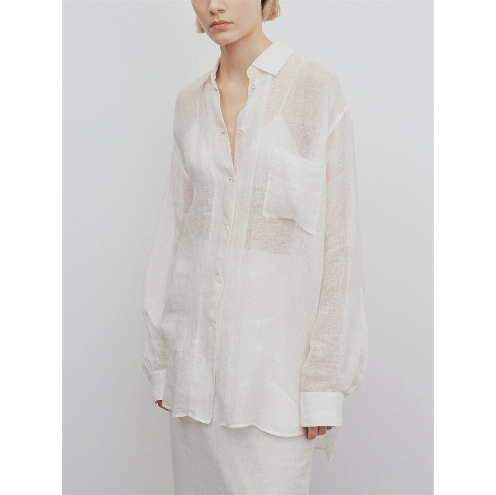 FILA Top donna primavera estate nuovo casual risvolto monopetto maniche lunghe THE ROW