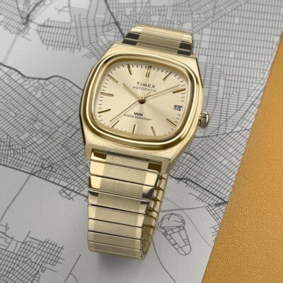 TIMEX リイシュー 1983 オートマティック ゴールド Q Timex 1983 Automatic Reissue Classic Stainless Steel Gold