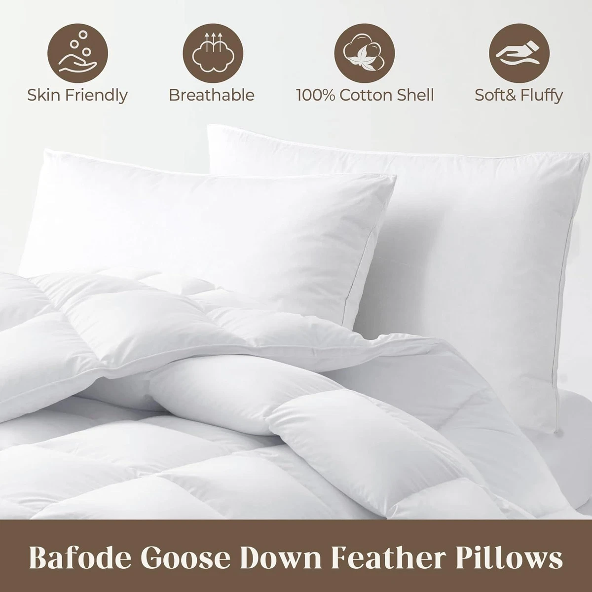 Standard feather hot sale pillows