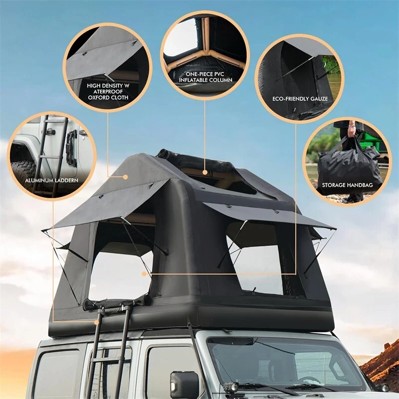 Naturnest® Car Rooftop Tent Camping Soft Cover Roof Tent with 2 Large Sunroof - Image 3 of 4