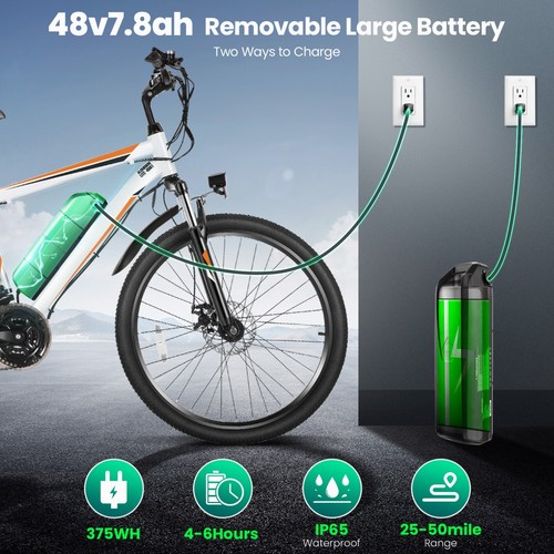 500W Electric Bike for SALE,26'' Mountain Bike 21Speed Commuter Ebike 48V Motor^ - Picture 36 of 54