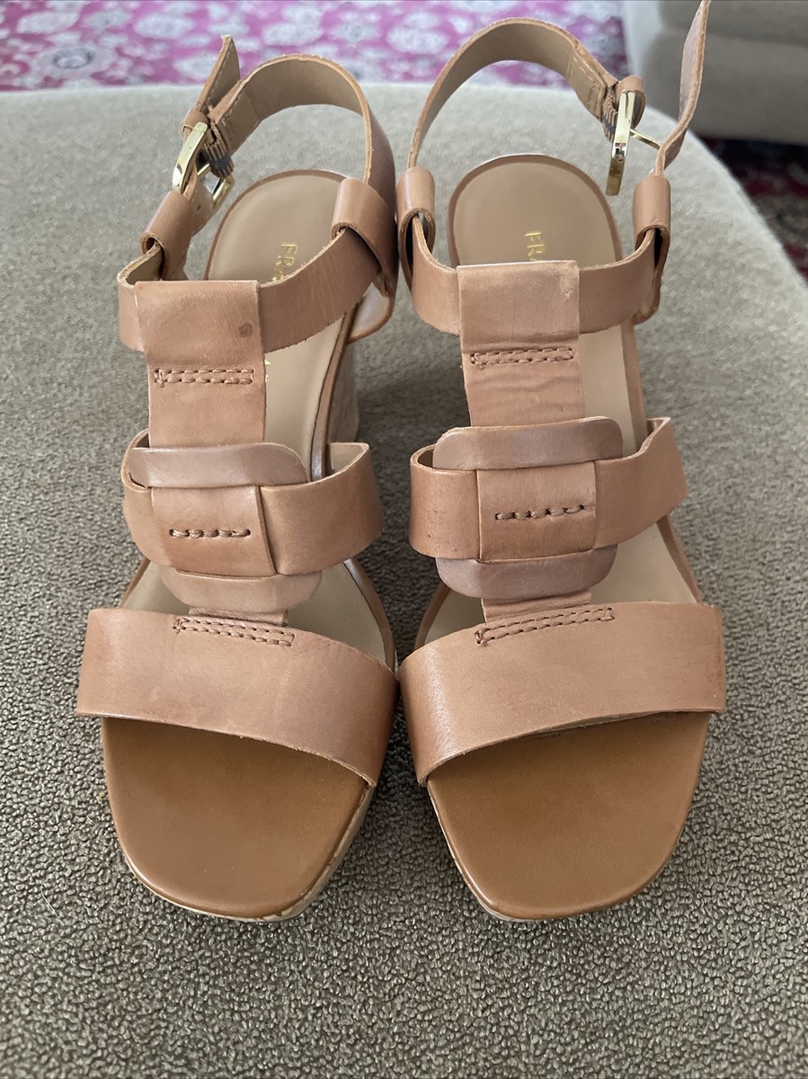 Sarto Wedge Mabli Wedge Sandal Franco Sarto Women's M Sebille Tan Leather  Cork Espadrille Wedge Heel Sandal