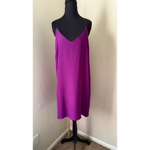 A Pea in the Pod Maternity Dress Purple V-Neck Sleeveless Silk Size M