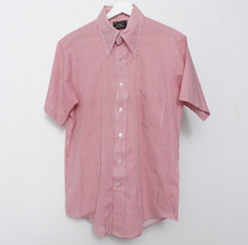 Vintage 70s JC Penney Rockabilly Short Sleeve Striped Shirt Red Medium Camp