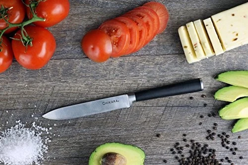 GINSU CHIKARA SERIE FILETE-CUCHILLO-CONJUNTOS 8" Cuchillo de Chef, 7" Cuchillo Santoku - NEGRO Foto 3 de 4