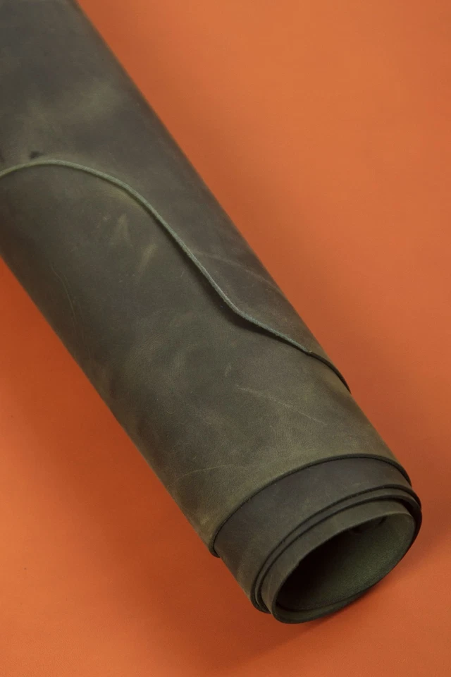 Piel de cuero Green Crazy Horse - Premium vegetal curtido grano completo 2m2 Foto 2 de 4