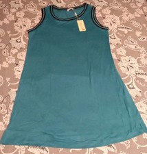 Ekouaer Sleepshirt Womens Large Peacock Blue Sleeveless Nightgown