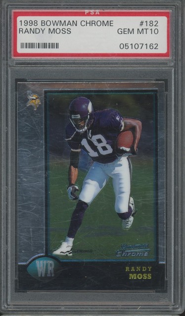 1998 Bowman Chrome #182 Randy Moss RC Rookie Gem Mint PSA 10