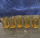 Vintage Anchor Hocking ‘Fairfield’ Warm Amber/Honey Tumbler Glasses Set of 5