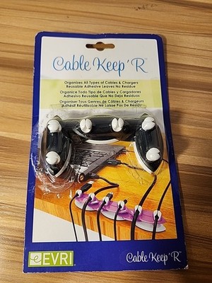Cable Keep'R Desktop Cable Management Keep'R Keeper Organizer Assorted color