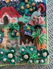 Peruvian Alpaca Crochet Arpillera Wall Hanging Folk Art Applique 9"x9" Vintage  — photo 6