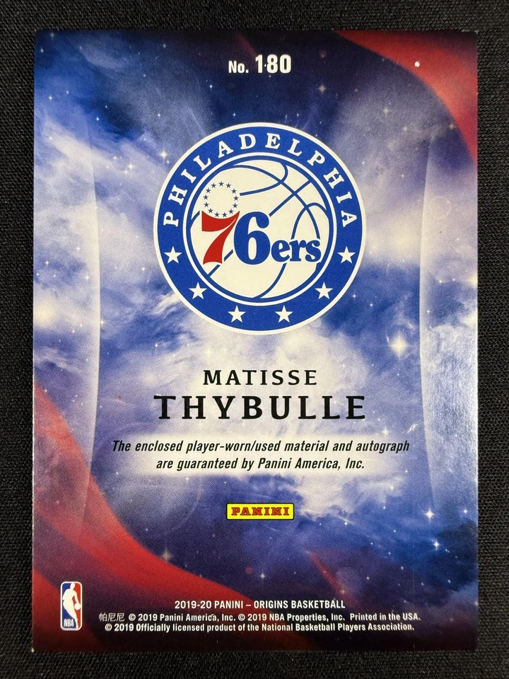 2019-20 Panini Origins #180 Matisse Thybulle Rookie Patch Auto RPA - Image 2 of 2