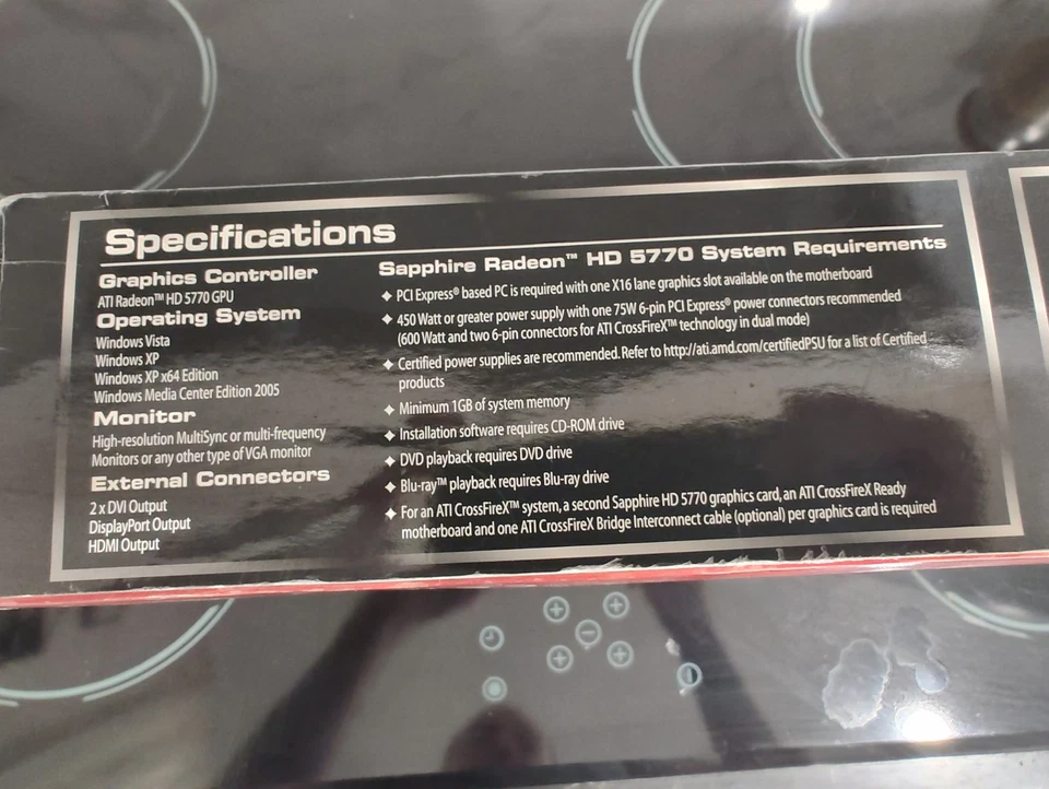 Sapphire ATI Radeon HD 5770 1GB GDDR5 PCI-E Dual DVI-I HDMI DP GPU Graphics Card - Image 3 of 4